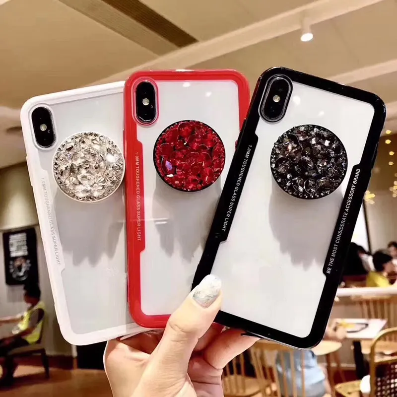 transparent Phones Case for Samsumg Galaxy Note 8 9 S8 S9 S10 Plus Cover Clean Silicone Anti-glass Drilling Air cushion bracket |