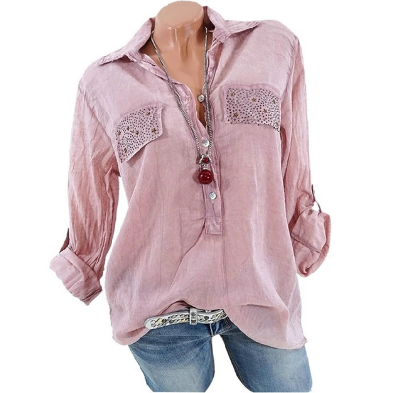 Блузка рубашки для женщин модные однотонные с длинным рукавом свободные Blusas 2018