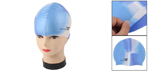 UXCELL Гибкий Силиконовый Плавать Cap Синий Мрамор|cap mode|marble fauxcap doll |