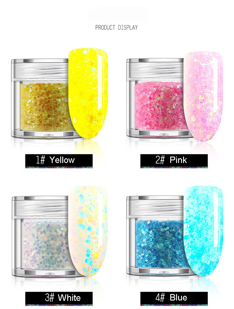 Дизайн Блестки ногтей порошок шестиугольные блестки пыль розовый фиолетовый светло-золотой смешанный размер ногтей блестящие украшения для маникюра ремесло украшения