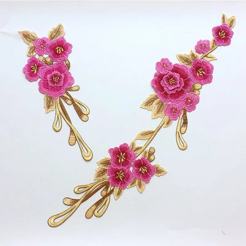 1 Set / Fashion Embroidered Cloth Clothes DIY Qipao Dress Patch Applique Decoration No Glue 30*12cm/60*12cm YS0159 | Дом и сад