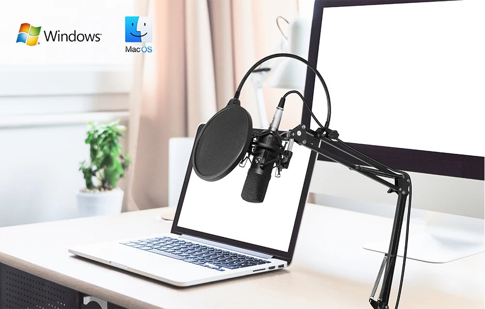MAONO Профессиональный USB микрофон комплект конденсаторный микрофон для компьютера аудио студия вокальный Rrecording караоке Mic