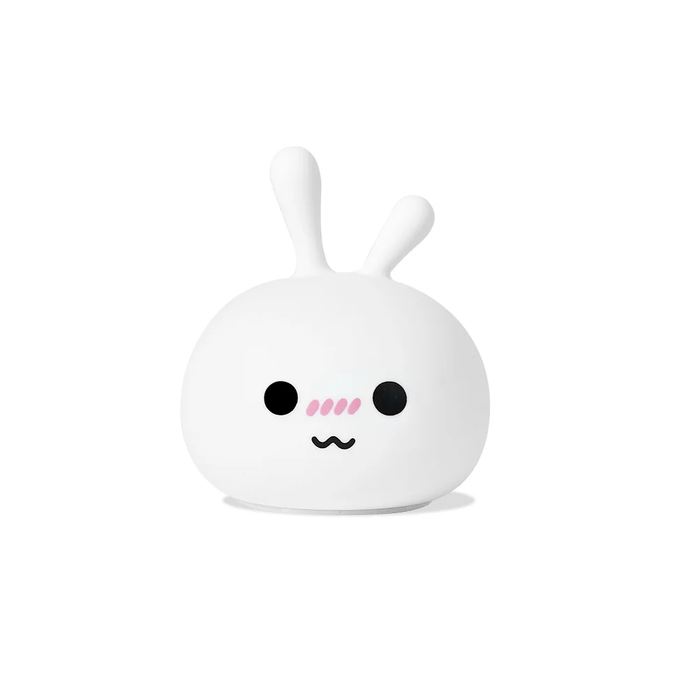 Big eyes Rabbit Rambery милый ночной Светильник кролик Цветной силиконовый ночник USB Перезаряжаемый светодиодный светильник для детей подарок на день рождения - Испускаемый цвет: Big eyes Rabbit