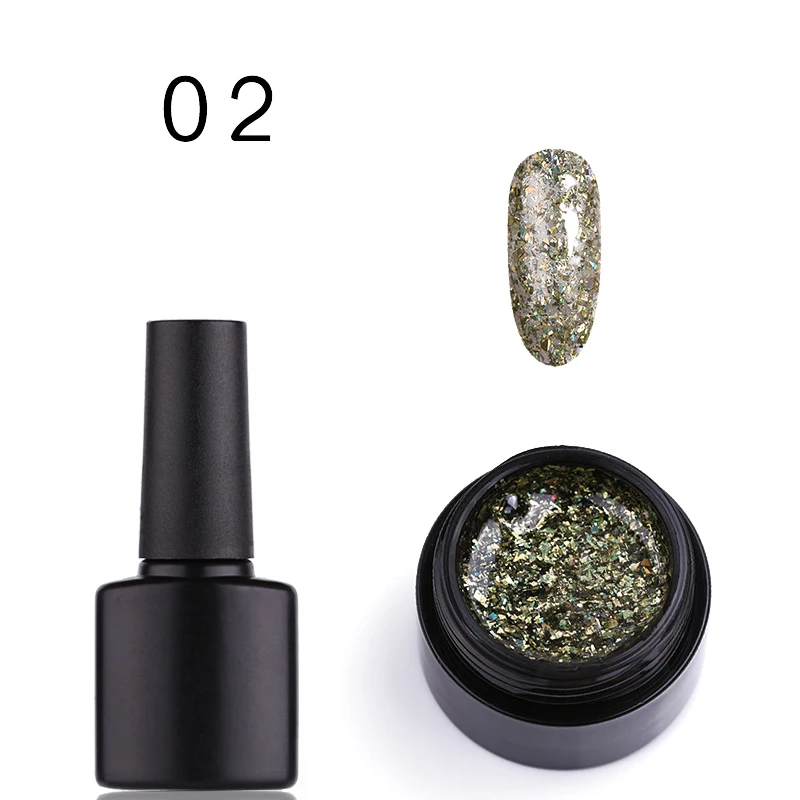 Модная Горячая 12 цветов черная бутылка для геля лазер Сделай Сам светоотражающий гель лак для ногтей - Цвет: 02