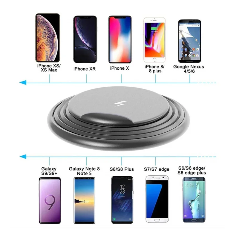 Tongdaytech 10 Вт Qi Беспроводное зарядное устройство для iPhone 11 Pro XS Max X 8 Plus складной светодиодный свет заряд держится долго Накладка для samsung S10