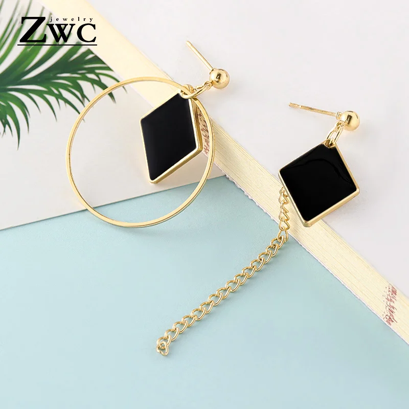 ZWC, модные новые женские акриловые Висячие серьги,, длинные висячие серьги, подарок для женщин, вечерние, свадебные ювелирные изделия, Brincos - Окраска металла: black 7
