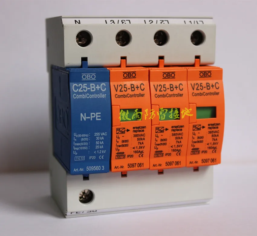 7-50KA V25-B+ C/3+ NPE молниеотвод~ 385V AC Combi контроллер Стабилизатор напряжения