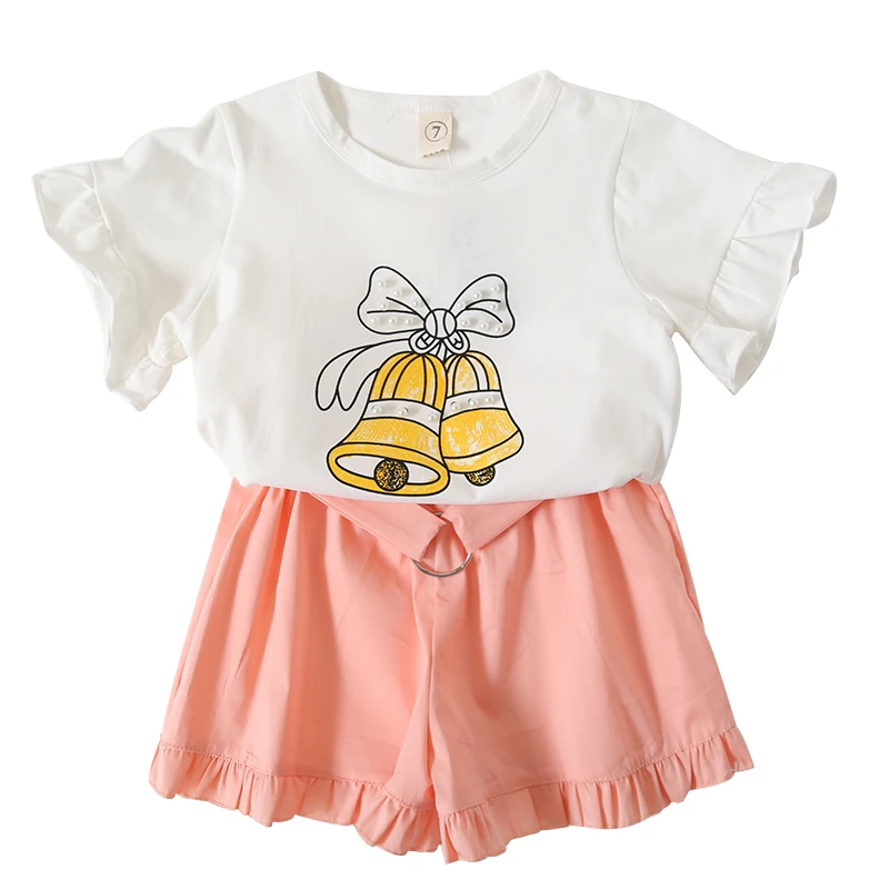 

Новинка 2018, костюм для девочек и мальчиков на сезон весна-осень/зима/лето с принтом колокольчиков, удобная милая детская одежда, детская оде...