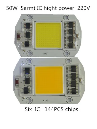 20 шт./лот светодиодные чипы IC COB высокой мощности 50 Вт 55 220 В 110 ламп Smart подходят для