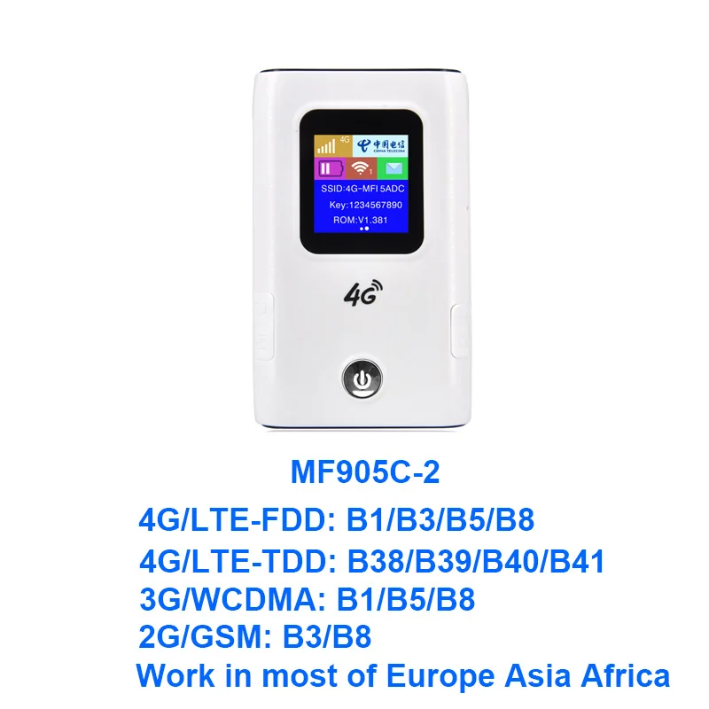 MF905C-2 TIANJIE 3G/4G 6000 мАч Внешний аккумулятор wifi роутер LTE CAT4 разблокированный мобильный Wifi роутер 150 Мбит/с точка доступа с разъемом sim-карты роутер модем - Цвет: MF905C-2