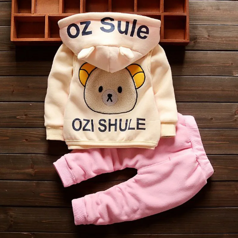 2019 комплекты одежды для малышей детский модный бархатный утепленный зимний