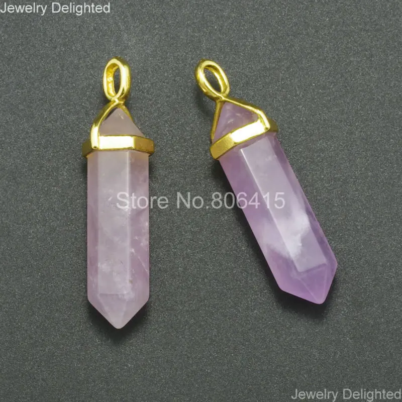 Золотые натуральные драгоценные камни Ame thyst шестигранные ожерелья рейки чакра