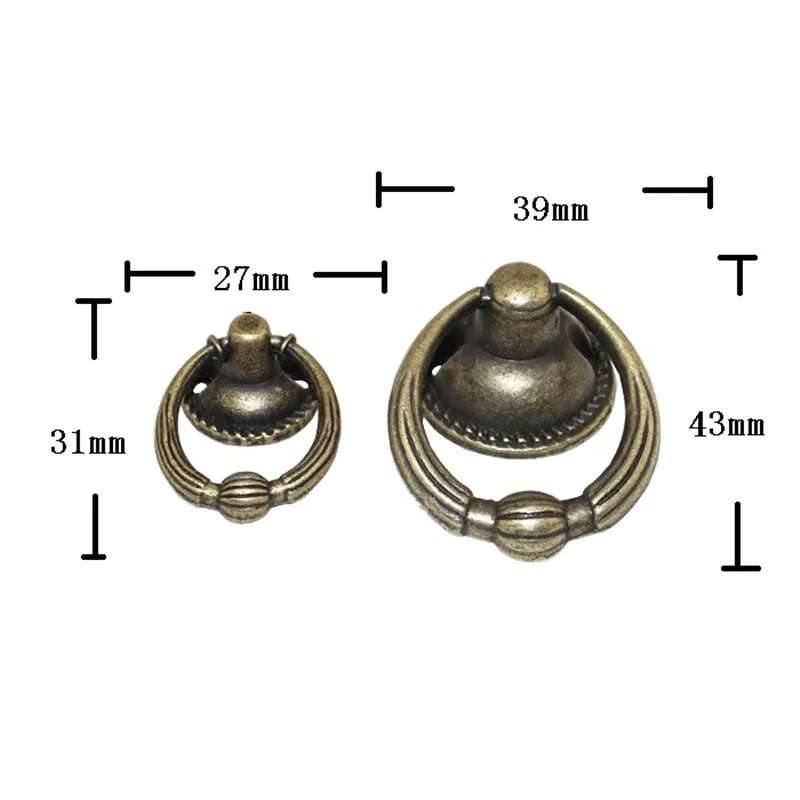 Винтажные ручки для шкафов из сплава мебельные кухонные ящика буфета кольцевые