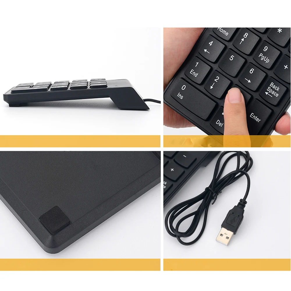 Миниатюрная цифровая клавиатура с цифрами и клавиатурой тонкая проводная USB 18