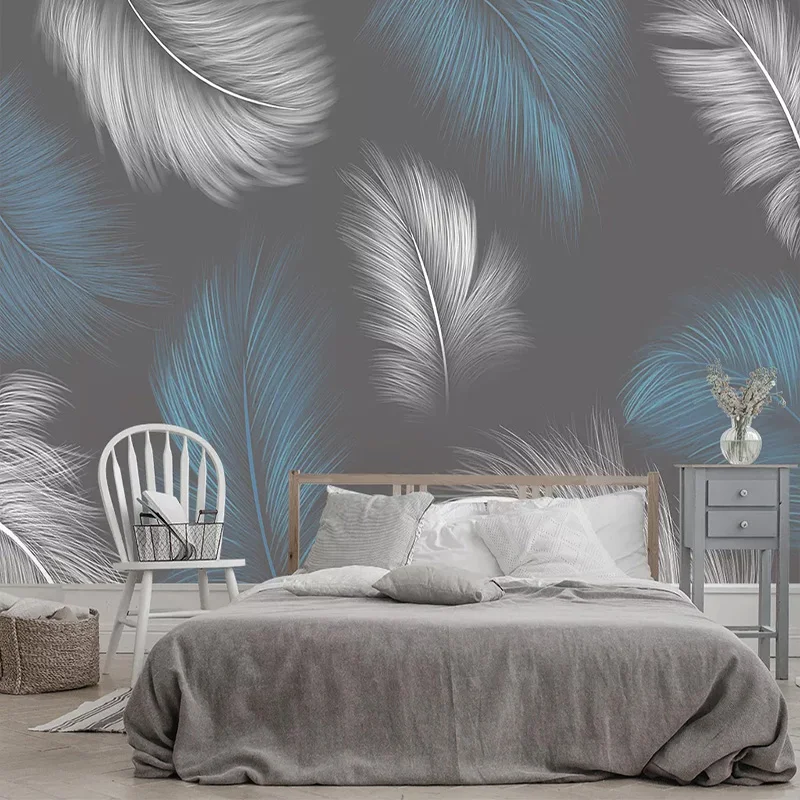 

Custom Mural Wallpaper 3D Feather Nordic Style Living Room Bedroom Background Wall Papers Decor Papel De Parede Sala 3D Fresco