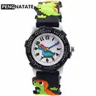 Часы PENGNATATE детские с мультяшным 3d-динозавром, модные детские часы для мальчиков, милый подарок, наручные часы с силиконовым браслетом