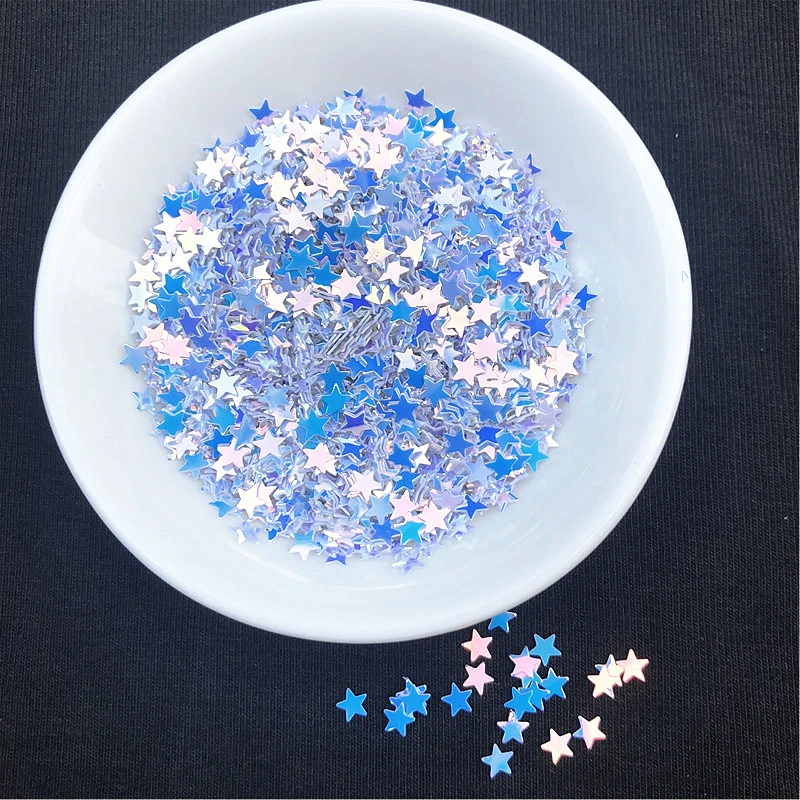 10 г/упак. сверкающие Ложные Nail Звезда блестки 4 мм Star Glitter пайетками порошок ремесло ногтей ткани блесток, слизь Свадьба Decro