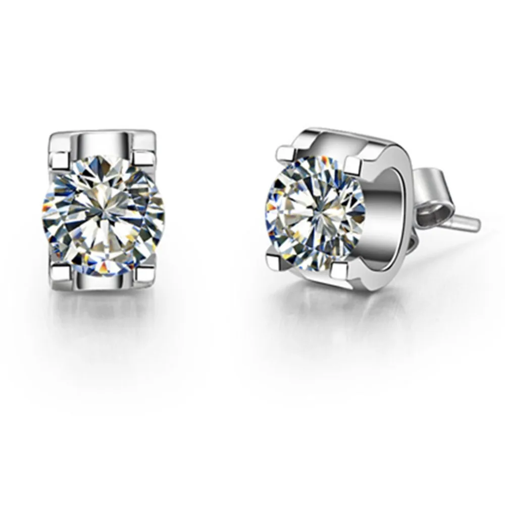 Серьги пусеты из синтетического серебра 0 6ct 18 К золото опт|diamond stud earring|brand earringsstud