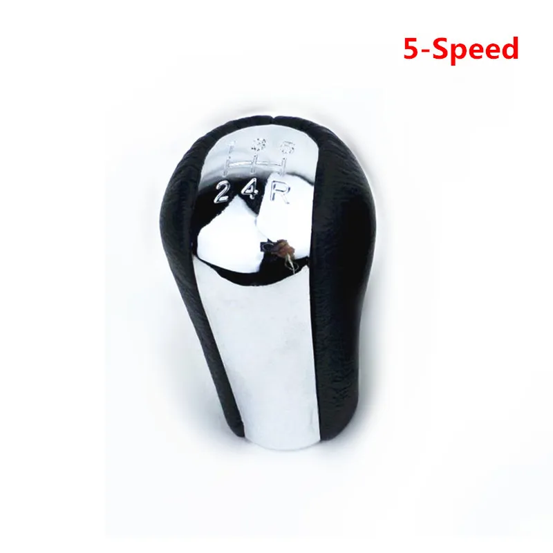 5 Speed Из искусственной кожи Хромированная 5 6 скоростей MT ручка переключения рулевого механизма автомобиля для TOYOTA Yaris Corolla Verso RAV4 92-09 рычаг переключения передач ручка переключения передач - Название цвета: 5 Speed