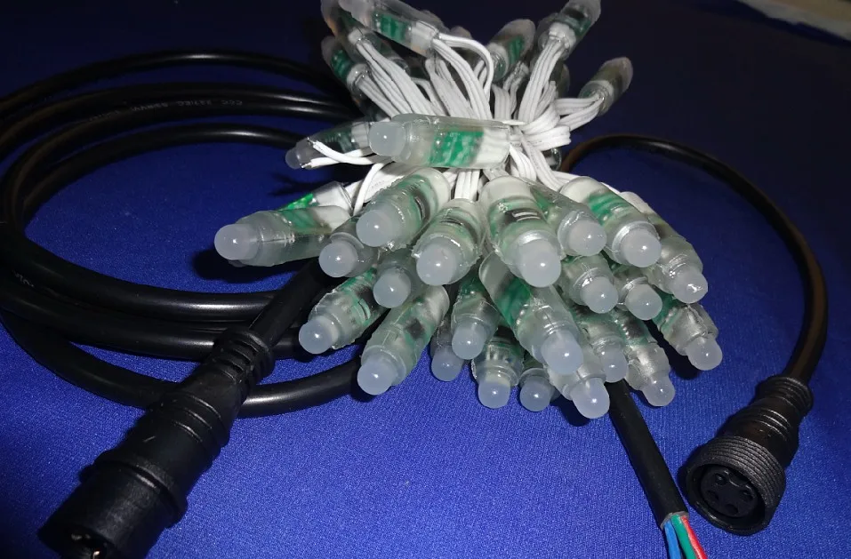 50 шт. DC5V вход IP68 12 мм TLS3001 светодиодный пиксельный свет полностью белый провод