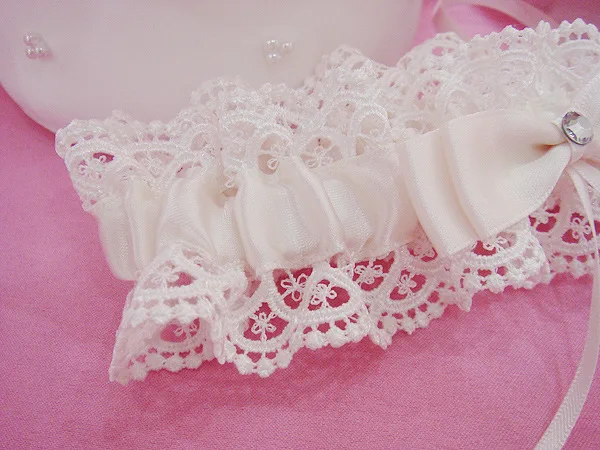 Винтажное кружевное платье с цветами и бантом из ленты Аксессуары подвязками