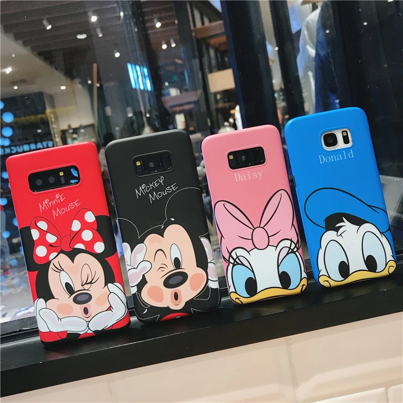 Sam S10 Cartoon Case Daisy Donald Soft back phone cover for Samsung Galaxy S9 plus S8 Note 8 note9 +strap |