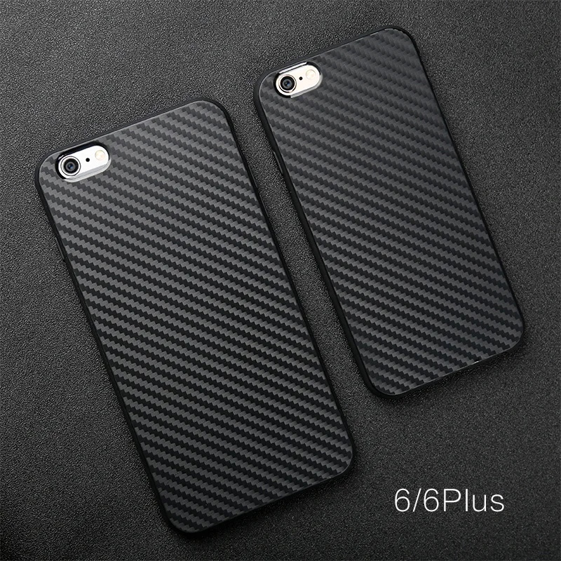 Новейшие Экологические Углеродного Волокна Чехол Для iPhone 6 S Plus Soft Anti-Skid Anti-Knock