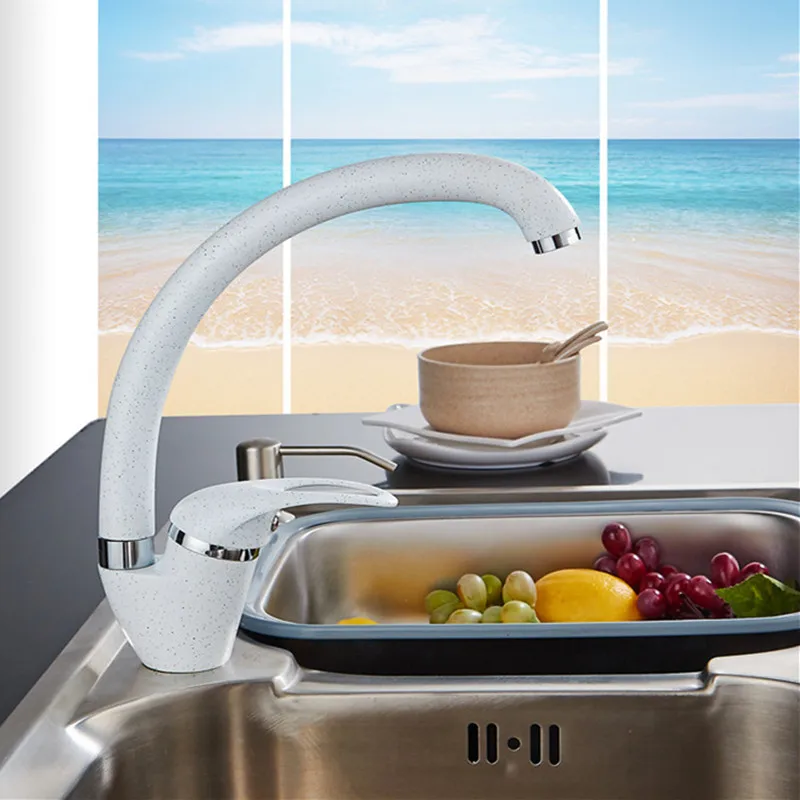 

LIUYUE Kitchen Faucets Multi-color Curve type Modern Kitchen Faucet Single Handle/Hole Clod Hot Water Sink Mixer Taps Torneira