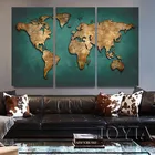 Картина на холсте, карта мира, Большие Абстрактные карты, темно-зеленая пластина заземления, холст, постер для домашнего офиса, без рамки