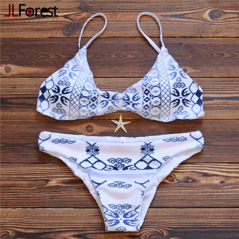 Jlforest 2017 Этническая Стиль комплект бикини с геометрическим принтом Купальники