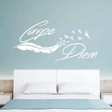 Декоративная Виниловая наклейка Carpe Diem для стен, Съемный Настенный декор для гостиной, дома, плакат