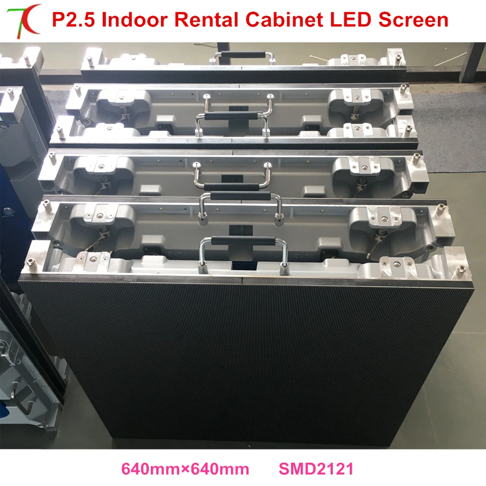 P2.5 SMD Крытый полноцветный 640x640 мм Прокат реклама экран шкаф стеновая панель led