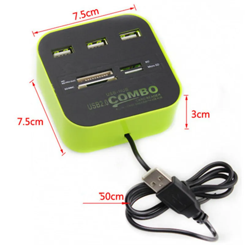 Hot All In One USB COMBO 3 Port Usb Hub 2.0 HUB+multi Card Reader for SD/MMC/M2/MS/MP Micro SD | Компьютеры и офис