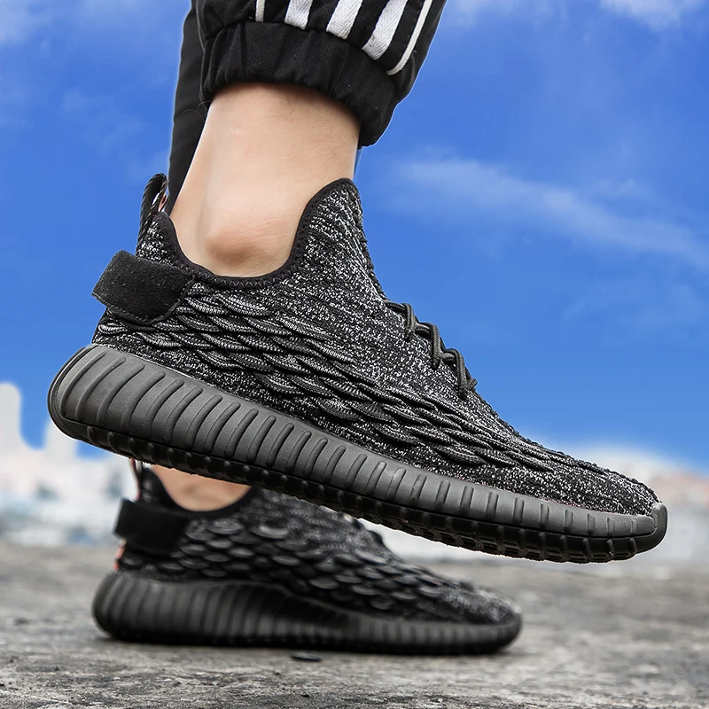 Spring Black Men's Casual Shoes Lace-Up Male Flat Footwear Comfortable Non-Slip Platform Mesh Sneaker Men Tenis Masculino Adulto |