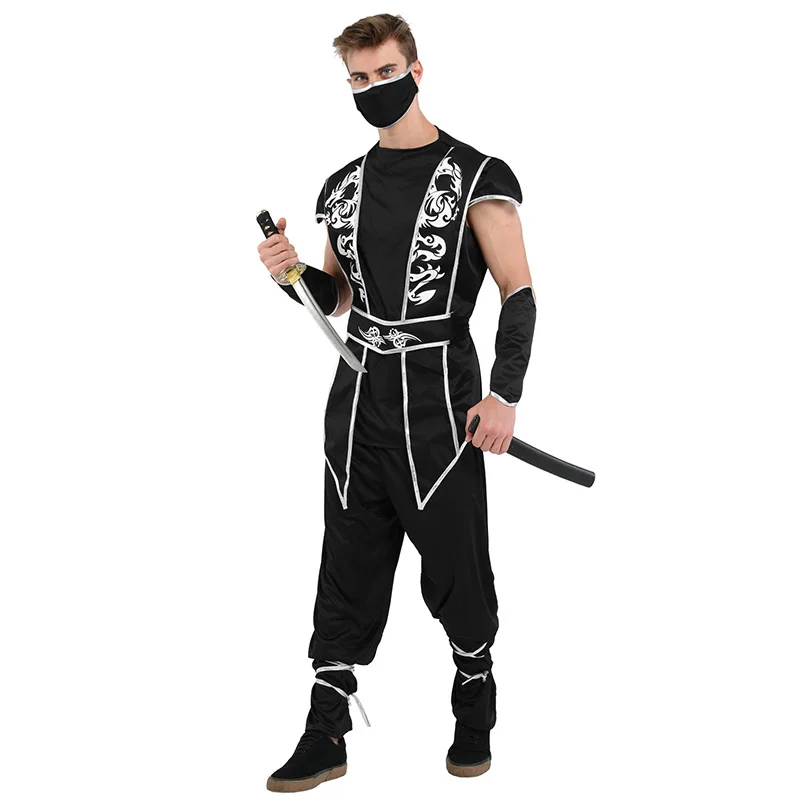 HUIHONSHE новый костюм для Хэллоуина взрослых мужчин черный ниндзя одежда самурая |