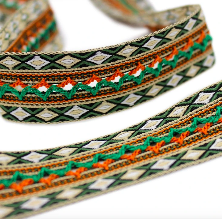 Hmong miao жаккардовая тесьма кружевная отделка 4 см платье воротник лента тканая