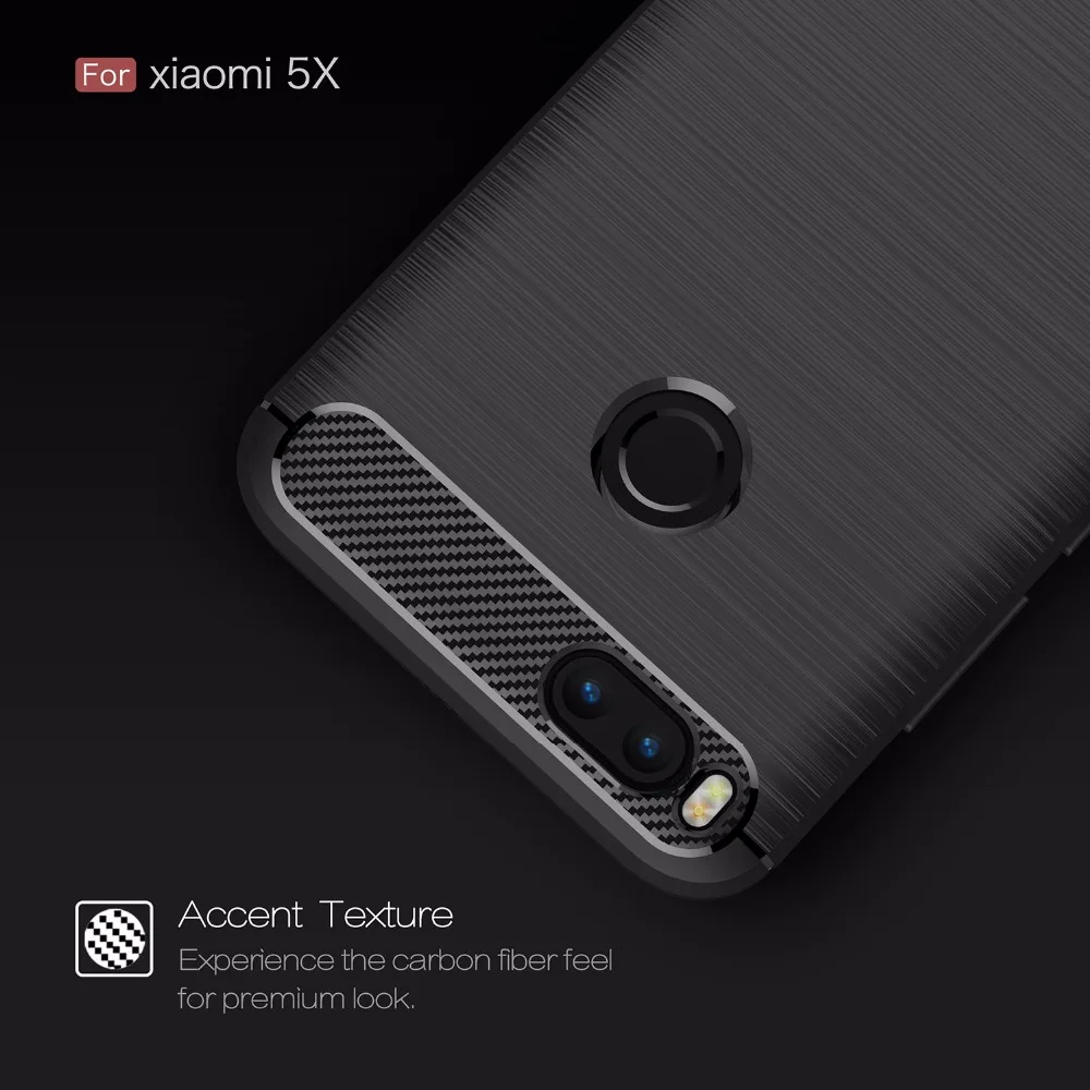 Для Xiaomi mi 5X A1 случае Роскошные Матовый Броня Мягкие TPU Встроенная задняя крышка