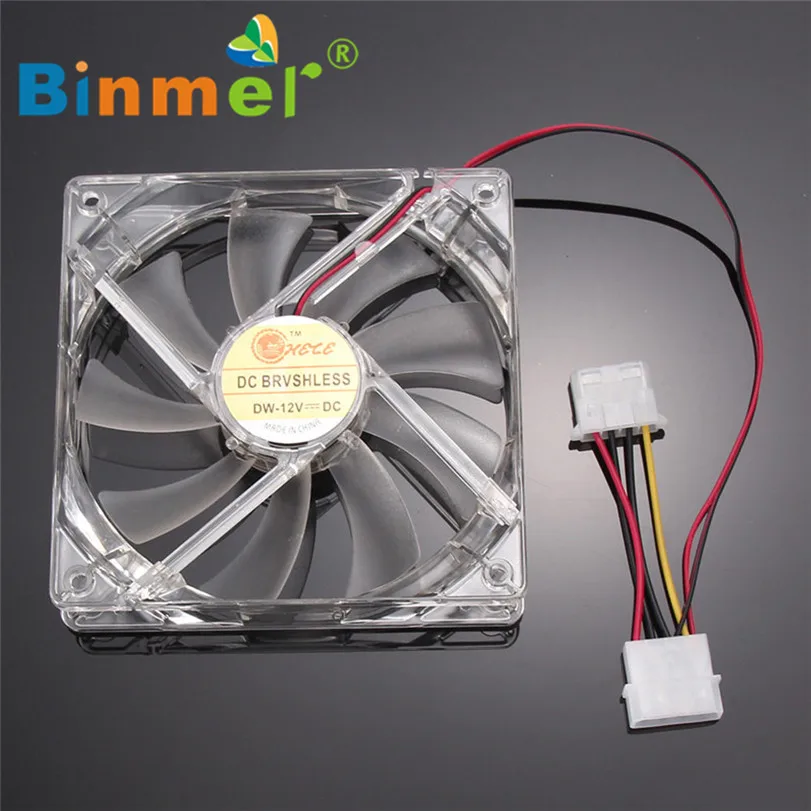 BINMER 120x120x25 мм 4-контактный Вентилятор компьютера красочные Четырехъядерный 4-светодиодный светильник Неон ясно 120 мм компьютер чехол Вентилятор охлаждения мод C0608