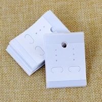 white plastic card 500pcslot 3 75cm white pvc and paper jewelry stud earrings packaging card display tags can customized logo