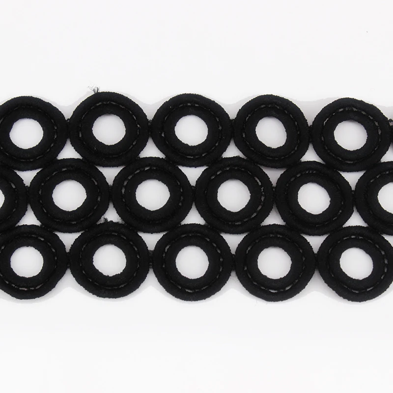 Водорастворимый черный круг вышитые Скрапбукинг кружева ленты Мотив отделка