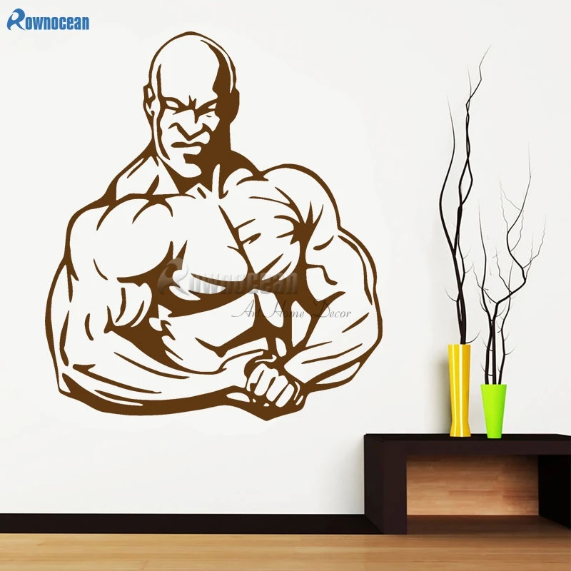 Домашний декор Виниловая наклейка на стену для спальни мышц человек бодибилдинг