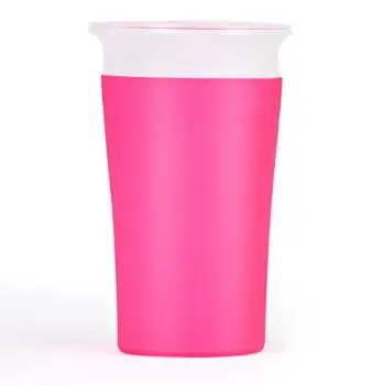 No Handle Pink 1 шт., 360 детских чашек, можно поворачивать, Волшебная чашка, Детская обучающая Питьевая чашка, герметичная детская бутылка для воды, 260 мл, Copos - Цвет: No Handle Pink