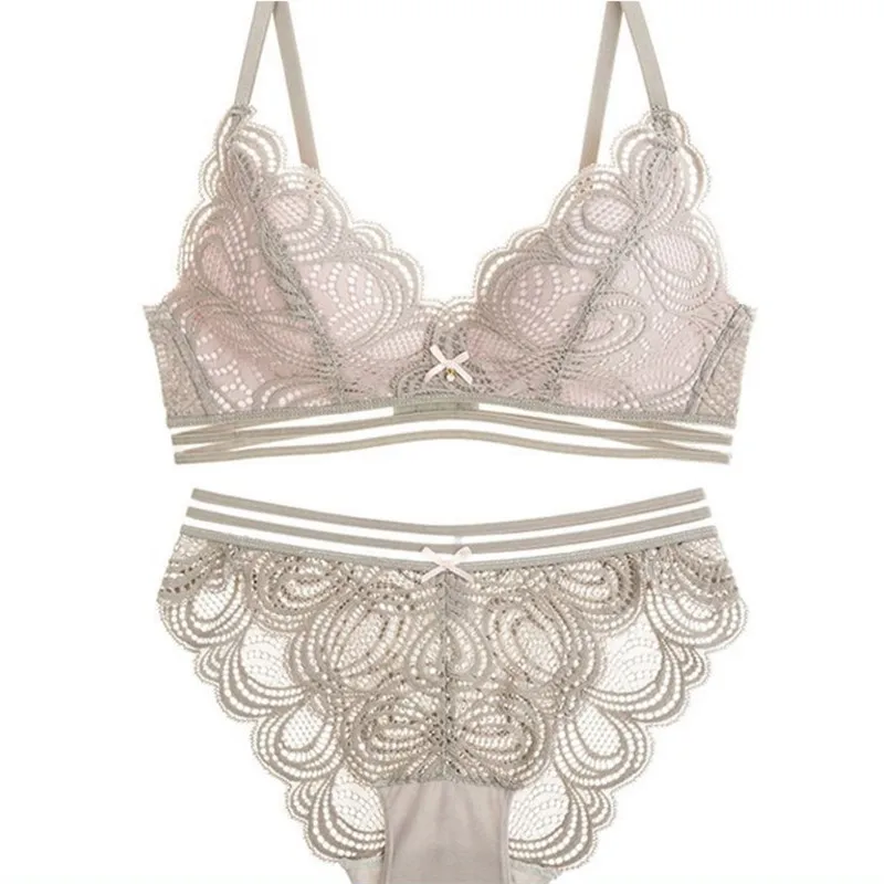New fashion wireless bra set push up lingerie sets lace soft underwear women brand sexy and panty | Женская одежда