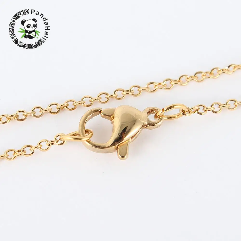 304 ожерелья из нержавеющей стали с застежками лобстерами золотой 17 5 &quot(44 4 см) 1