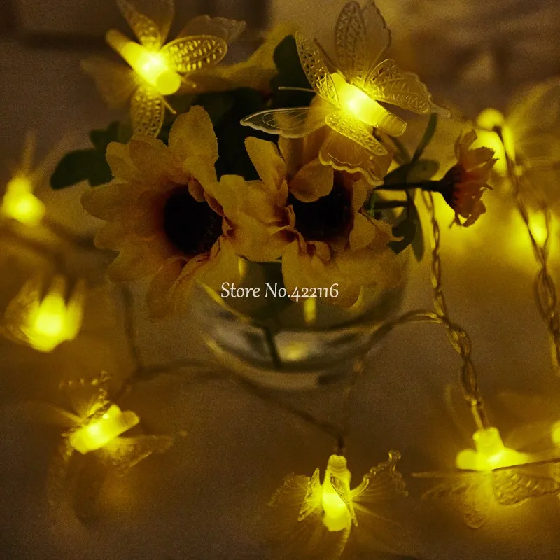 Гирлянда светодиодная с 3d бабочкой 10 м 20 30 50 м|butterfly led|holiday lightsled string fairy |