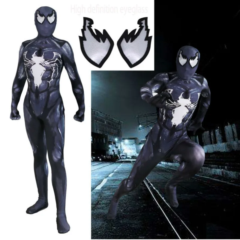 Новый симбиот человек-паук костюм Venom Детский Костюм Комбинезон Маска для