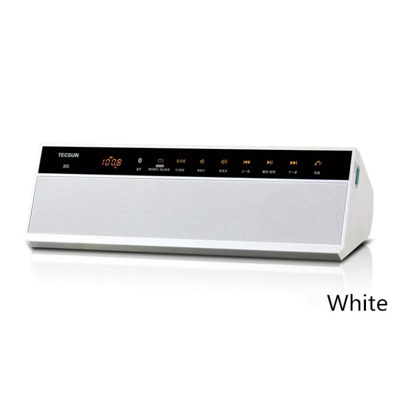 Original TECSUN B5 Bluetooth Wireless Receiver Hi-Fi Digital Music Player FM Radio Loudspearker Box Via USB Jack Black/White | Электроника