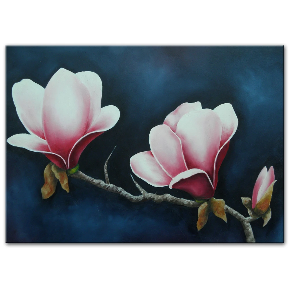 Большие цветы магнолии Масляные картины печать на холсте Красные настенные