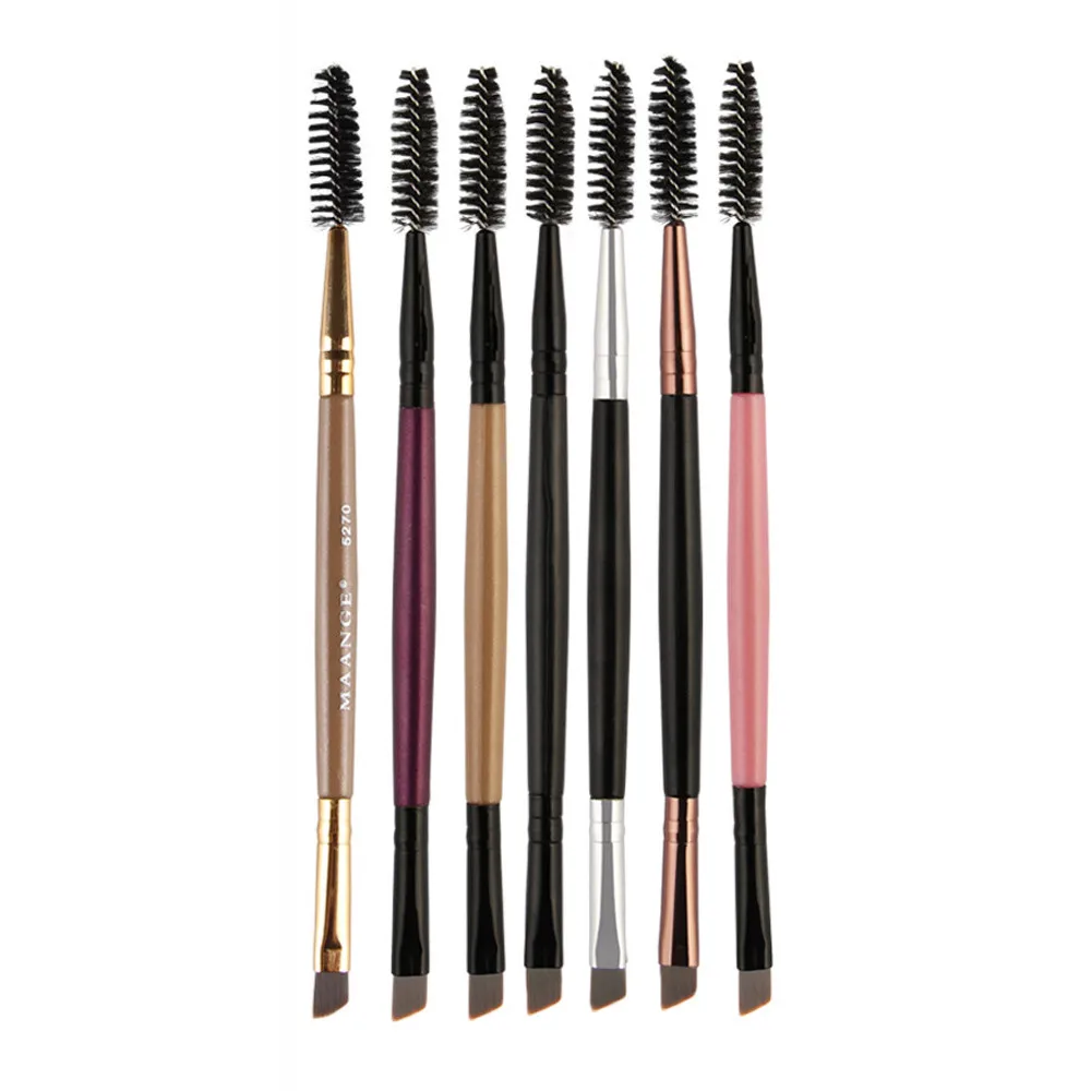 MSQ кисть Duo Brow Кисть для макияжа с деревянной ручкой двухсторонняя плоская угловая кисть для бровей Z4