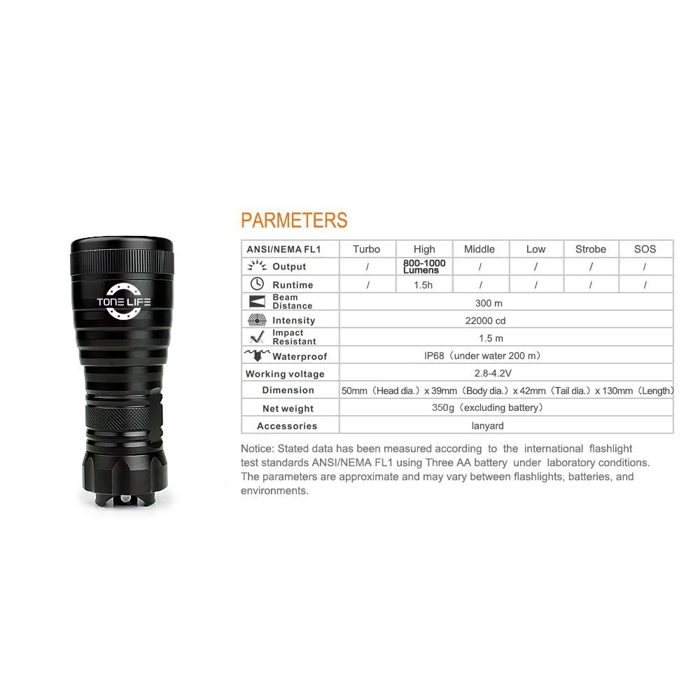 800 люменов маска для подводного плавания светильник Cree U2 светодиодный фонарь